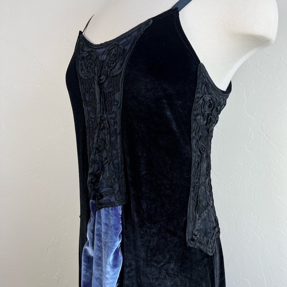Vintage Goth Steampunk Cykxtees Velvet Cosplay Princess Renaissance Maxi Dress - Picture 6 of 16